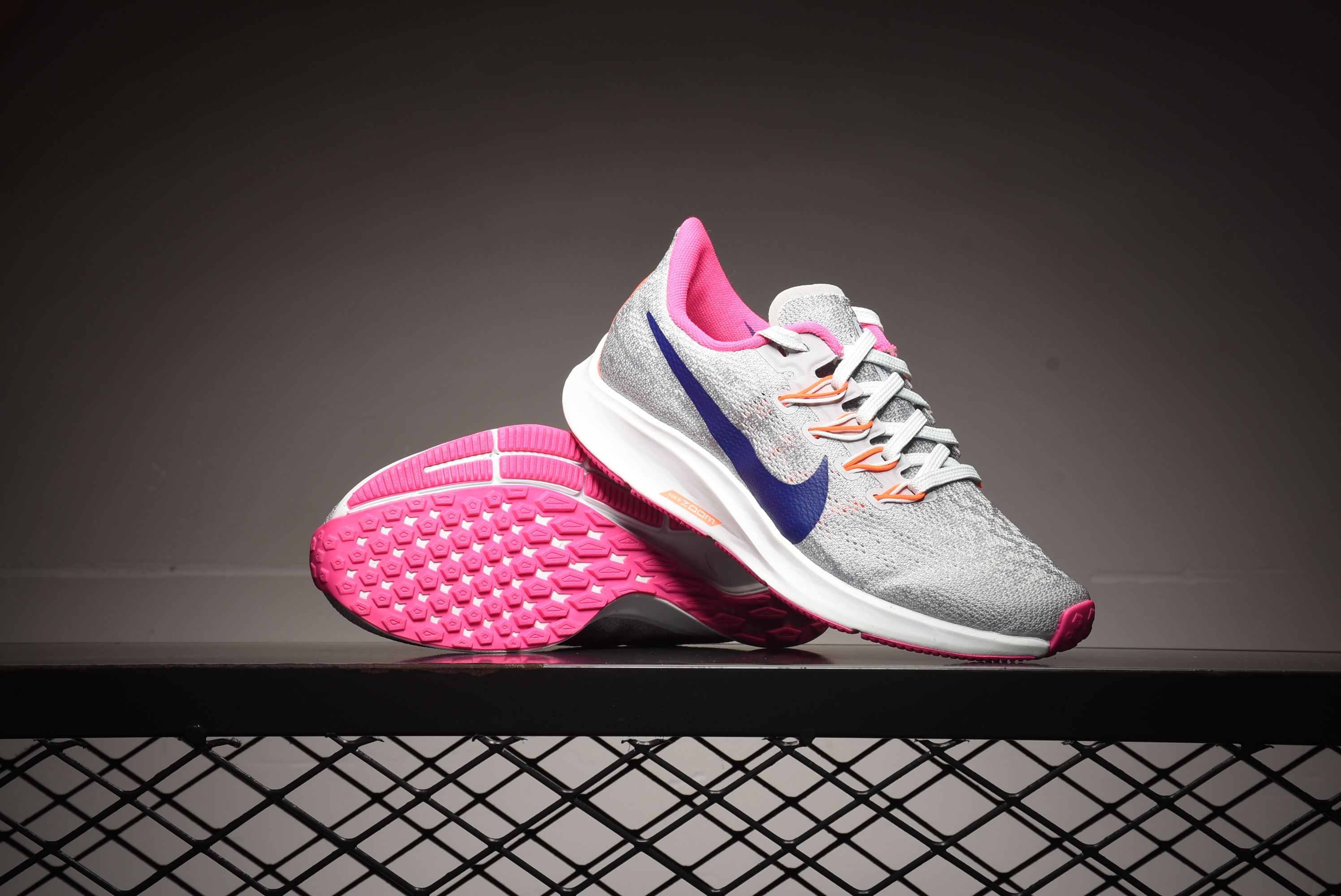 Women Nike Air Zoom PEGASUS 36 Shield Grey Blue Peach Shoes